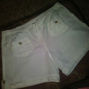 White Linen Shorts